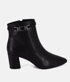 Cinderella Shoes Stylish Black Leather Ankle Boots