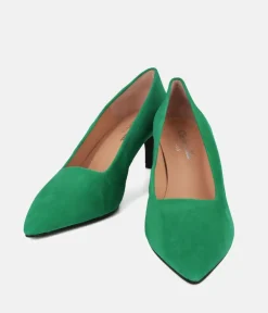 Cinderella Shoes Stylish Kelly Green Suede Heels