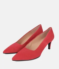 Cinderella Shoes Stylish Red Suede Heels