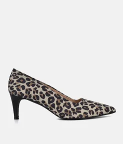 Cinderella Shoes Stylish Leopard Print Suede Heels