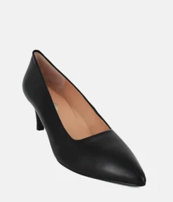 Cinderella Shoes Stylish Black Leather Heels
