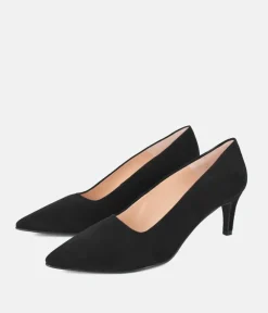 Cinderella Shoes Stylish Black Suede Heels