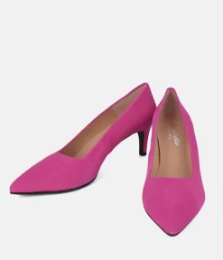 Cinderella Shoes Stylish Hot Pink Suede Heels
