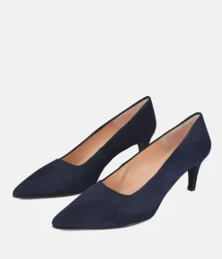 Cinderella Shoes Stylish Navy Suede Heels