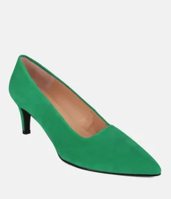 Cinderella Shoes Stylish Kelly Green Suede Heels