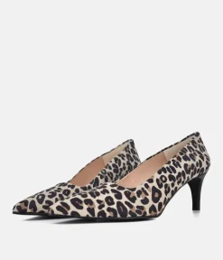 Cinderella Shoes Stylish Leopard Print Suede Heels