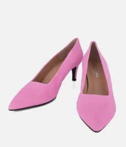 Cinderella Shoes Stylish Pink Suede Heels