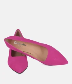 Cinderella Shoes Stylish Hot Pink Suede Heels