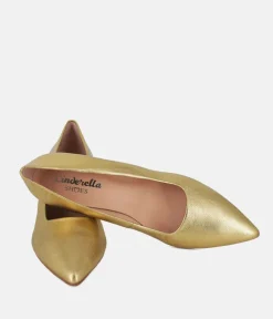 Cinderella Shoes Stylish Metallic Gold Heels