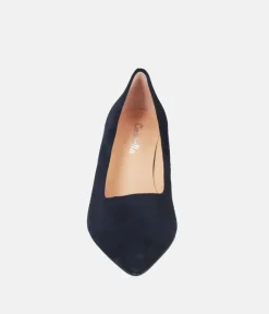 Cinderella Shoes Stylish Navy Suede Heels