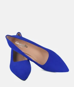Cinderella Shoes Stylish Royal Blue Suede Heels