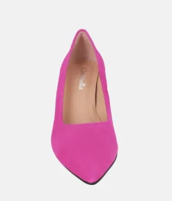 Cinderella Shoes Stylish Hot Pink Suede Heels