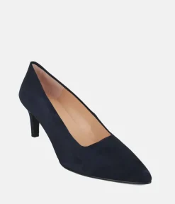 Cinderella Shoes Stylish Navy Suede Heels