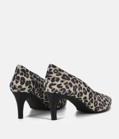 Cinderella Shoes Stylish Leopard Print Suede Heels
