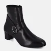 Cinderella Shoes Versatile Black Leather Ankle Boots