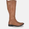 Cinderella Shoes Versatile Long Brown Leather Boots