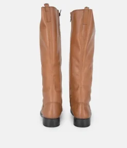 Cinderella Shoes Versatile Long Brown Leather Boots