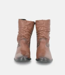 Cinderella Shoes Versatile Brown Midi Boots