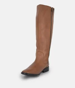 Cinderella Shoes Versatile Long Brown Leather Boots