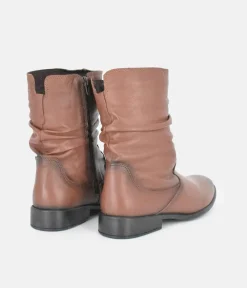 Cinderella Shoes Versatile Brown Midi Boots