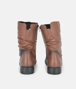 Cinderella Shoes Versatile Brown Midi Boots