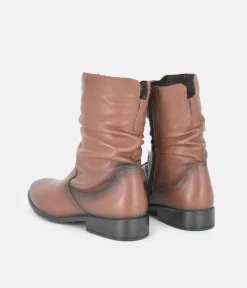 Cinderella Shoes Versatile Brown Midi Boots