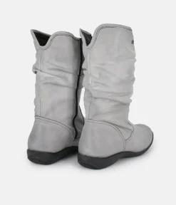 Cinderella Shoes Versatile Grey Midi Boots