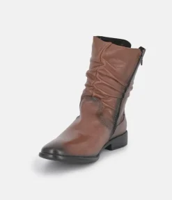 Cinderella Shoes Versatile Brown Midi Boots