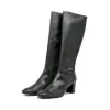 Cinderella Stylish Long Black Leather Boots