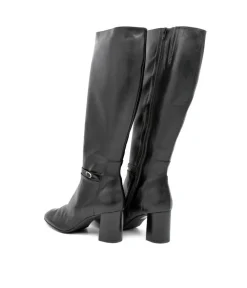 Cinderella Stylish Long Black Leather Boots