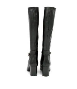 Cinderella Stylish Long Black Leather Boots