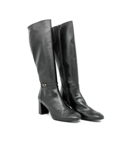Cinderella Stylish Long Black Leather Boots