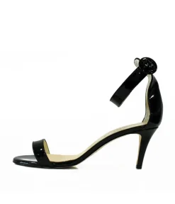 Cinderella Vegan Shoes – Barely There Black Patent Sandals