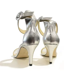Cinderella Vegan Shoes – Barely There Metallic Silver Sandals