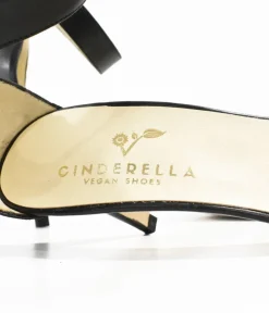 Cinderella Vegan Shoes – Barely There Black Sandals