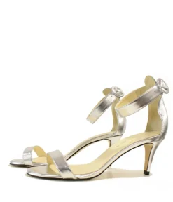 Cinderella Vegan Shoes – Barely There Metallic Silver Sandals