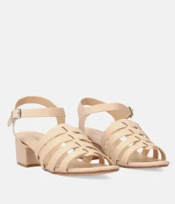 Classic Beige Block Heel Sandal