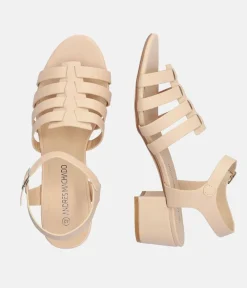 Classic Beige Block Heel Sandal