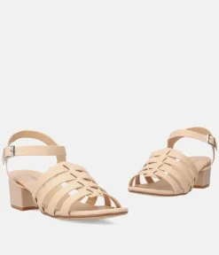 Classic Beige Block Heel Sandal