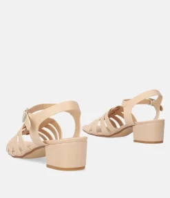 Classic Beige Block Heel Sandal