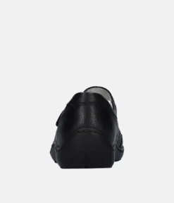 Classic Black Leather Wide Fit Casual Mary Jane Shoes