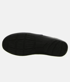 Classic Black Leather Wide Fit Casual Mary Jane Shoes