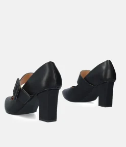 Classic Black Mary Jane Style Block Heels