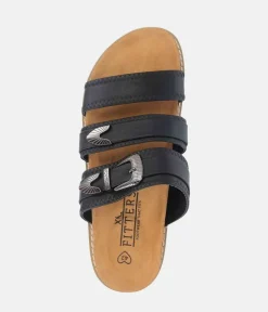 Classic Black Strappy Cork Sandals