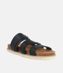 Classic Black Strappy Cork Sandals