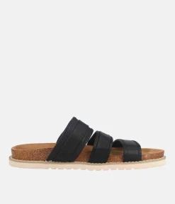 Classic Black Strappy Cork Sandals