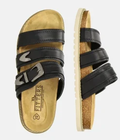 Classic Black Strappy Cork Sandals