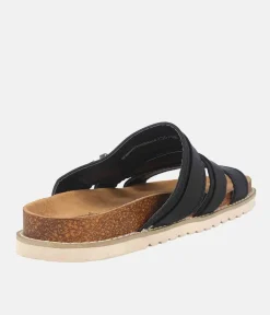 Classic Black Strappy Cork Sandals