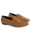 Classic Camel Suedette Penny Loafers