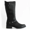 Classic Long Black Nubuck Leather Boots